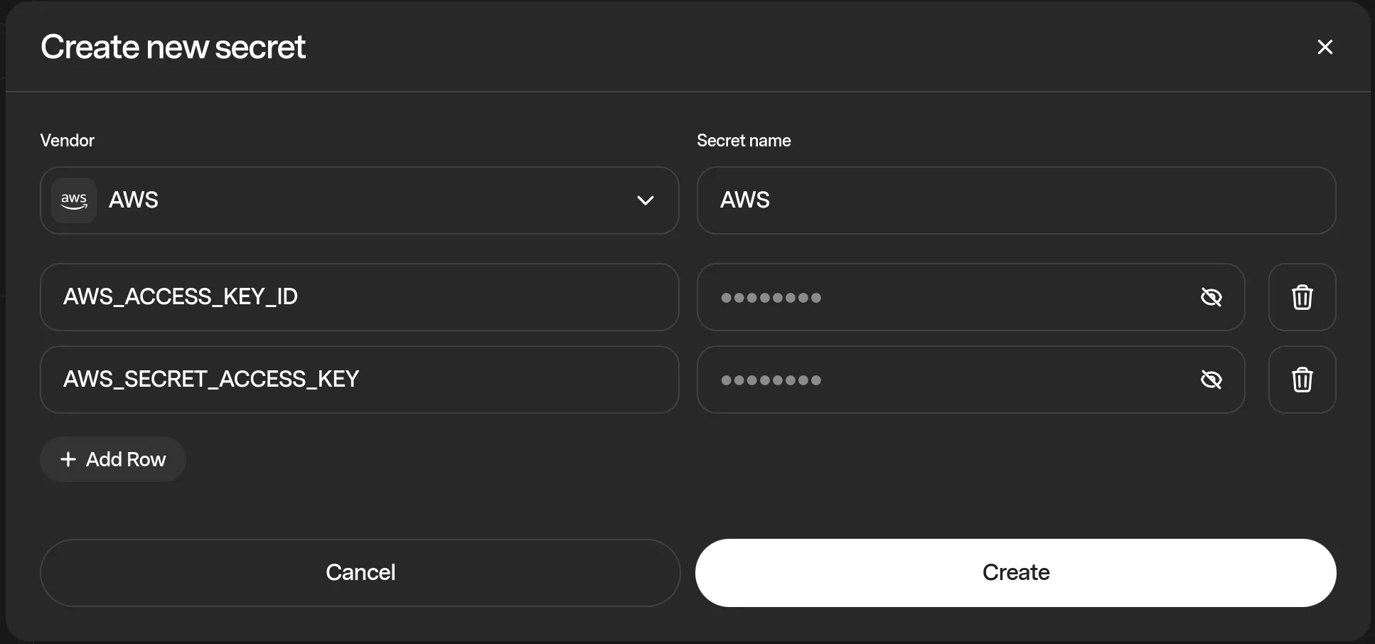 Storing the AWS credentials in Zero