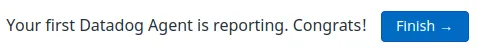 Datadog shows that the agent is reporting