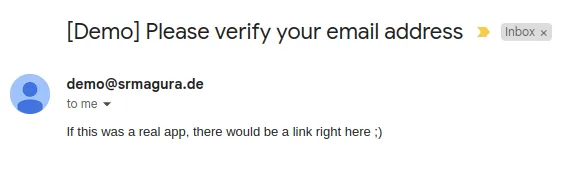 The test email in my Gmail inbox