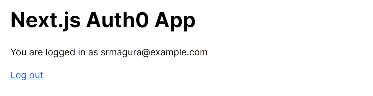 The demo app, while logged in