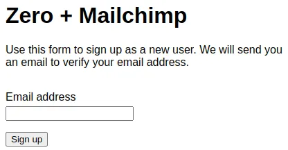 The mock user signup form in our Next.js app